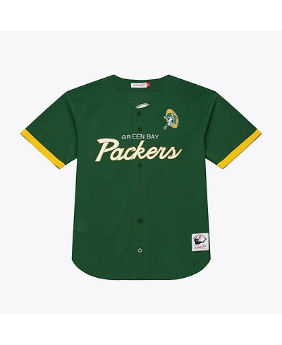Mitchell & Ness Men's Green Bay Packers Head Coach Mesh Full-Button Fashion Jersey