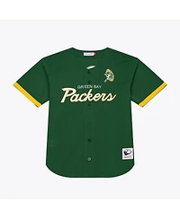 Mitchell & Ness Men's Green Bay Packers Head Coach Mesh Full-Button Fashion Jersey