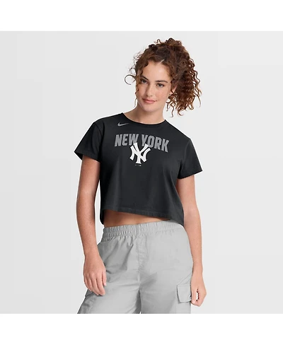 Nike Women's Black New York Yankees Mod Cropped T-Shirt