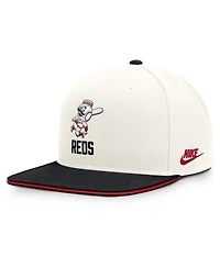 Nike Men's Cream/Black Cincinnati Reds Cooperstown Pro Dri-fit Snapback Hat