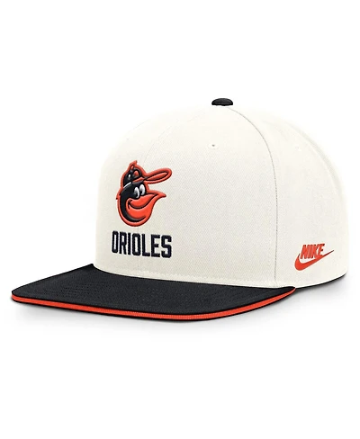 Nike Men's Cream/Black Baltimore Orioles Cooperstown Pro Dri-fit Snapback Hat