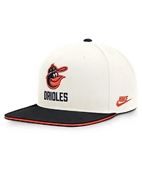 Nike Men's Cream/Black Baltimore Orioles Cooperstown Pro Dri-fit Snapback Hat