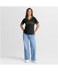 Fanatics Women's Black Pittsburgh Pirates Diva Race Ahead Raglan V-Neck T-Shirt