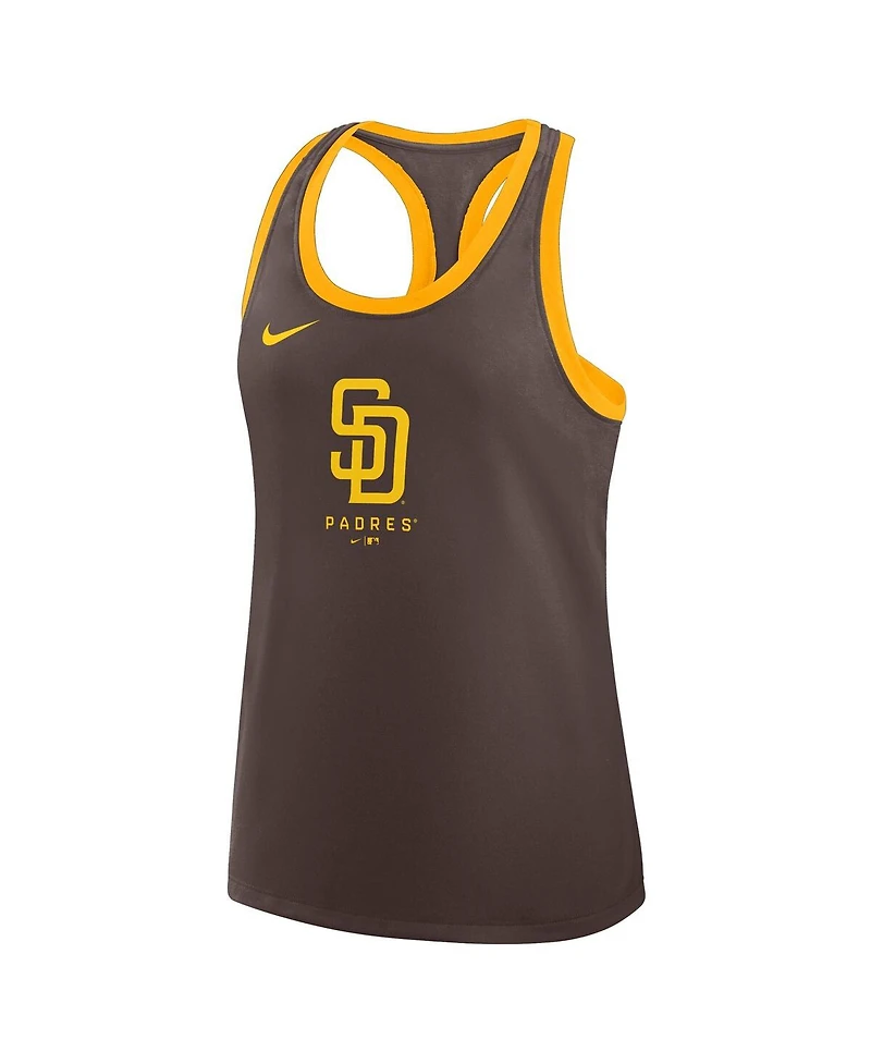 Nike Women's Brown San Diego Padres Tri-Blend Dri-fit Racerback Tank Top