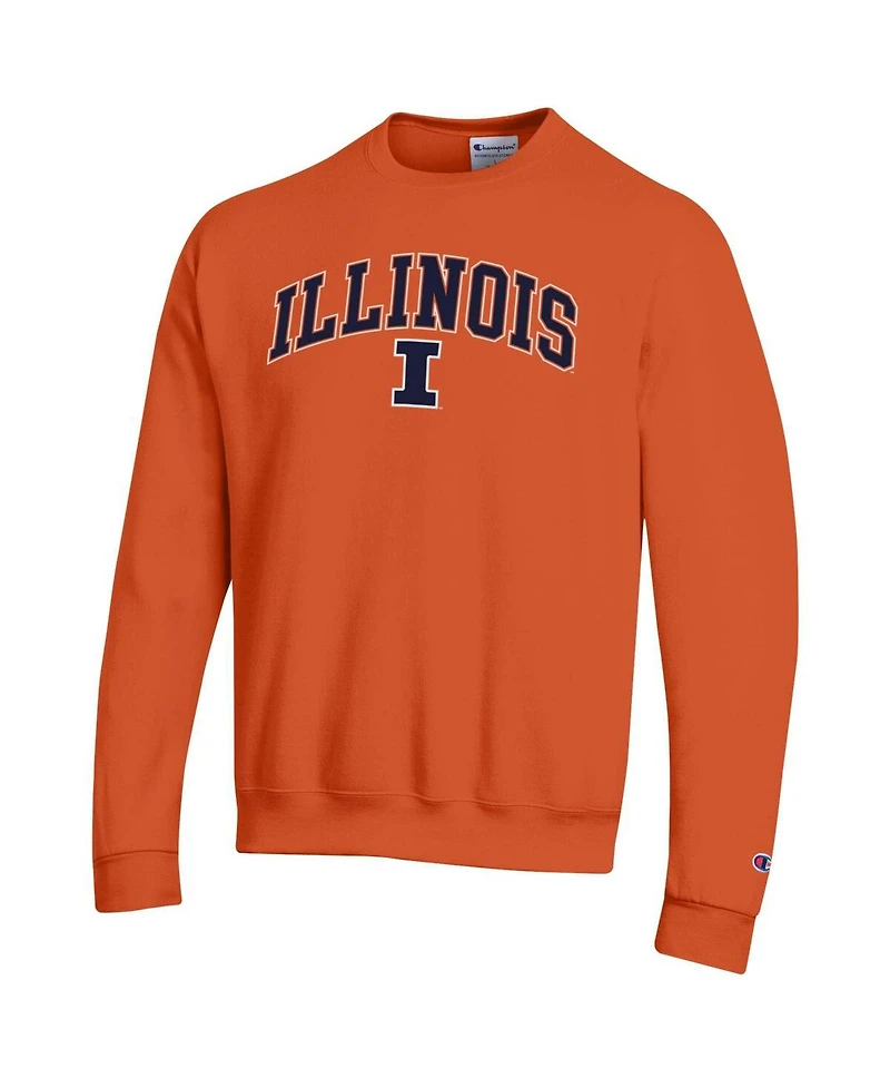 Champion Men's Orange Illinois Fighting Illini Arch Over Logo Pullover Sweatshirt