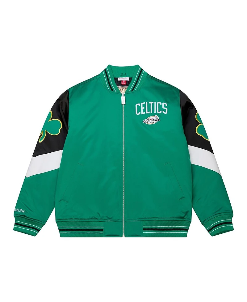 Mitchell & Ness Men's Green Boston Celtics Throw It Back Heavyweight Full-Zip Satin Jacket