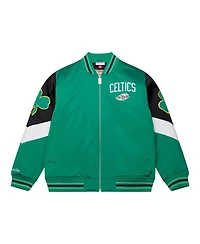 Mitchell & Ness Men's Green Boston Celtics Throw It Back Heavyweight Full-Zip Satin Jacket