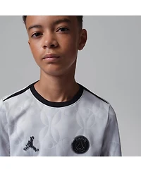 Jordan Big Boys and Girls Gray Paris Saint-Germain Long Sleeve Pre-Match Dri-fit Jersey