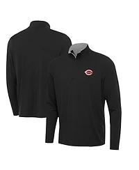 Antigua Men's Black Cincinnati Reds Content Quarter-Zip Sweatshirt