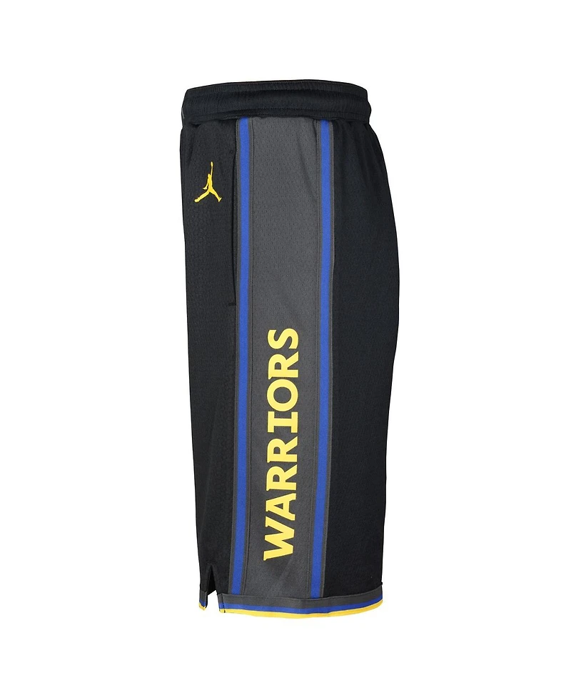 Nike Big Boys and Girls Black Golden State Warriors Authentic Statement Edition Swingman Shorts