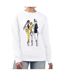 G-iii 4Her by Carl Banks Women's White Milwaukee Brewers Baseball Girls Fleece Pullover Sweatshirt