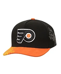 Mitchell & Ness Men's and Women's Black/Orange Philadelphia Flyers May Flowers Pro Crown Adjustable Hat