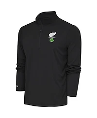Antigua Men's Charcoal Detroit Red Wings Shamrock Tribute Quarter-Zip