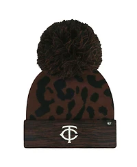 '47 Brand Women's Brown Minnesota Twins Rosette Cuffed Pom with Knit Hat