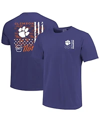 Image One Men's Purple Clemson Tigers Comfort Colors Oht Camo Overlay T-Shirt