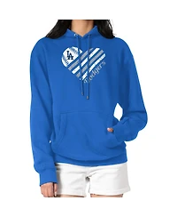 G-iii 4Her by Carl Banks Women's Royal Los Angeles Dodgers Heart Fleece Pullover Hoodie
