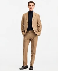 Tommy Hilfiger Mens Modern Fit Wool Tan Flannel Suit Separates