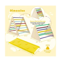 Hongge 3 Piece Toddler Triangle Set Montessori with 2 Climbing Triangles and 1 Ramp