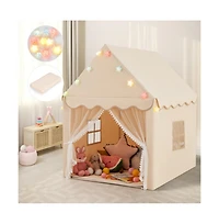 Hongge Kids Playhouse Tent with Star Lights and Mat