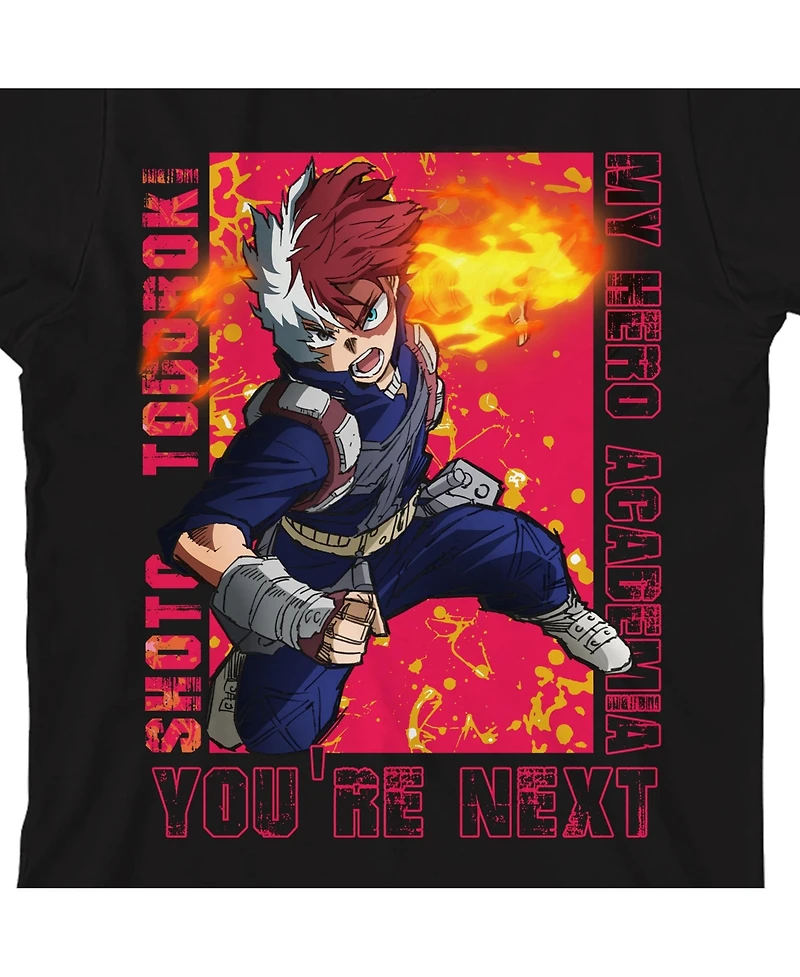 My Hero Academia Boys Shoto Todoroki Fighting Pose Youth Short Sleeve Tee