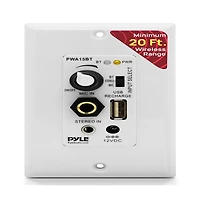 Pyle Bluetooth In-Wall Receiver with Speaker Control and Usb Charging PWA15BT