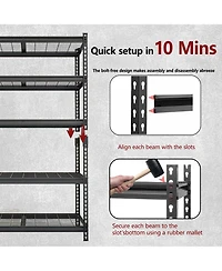 Rainsken 2-Piece 5-Tier Storage Shelves