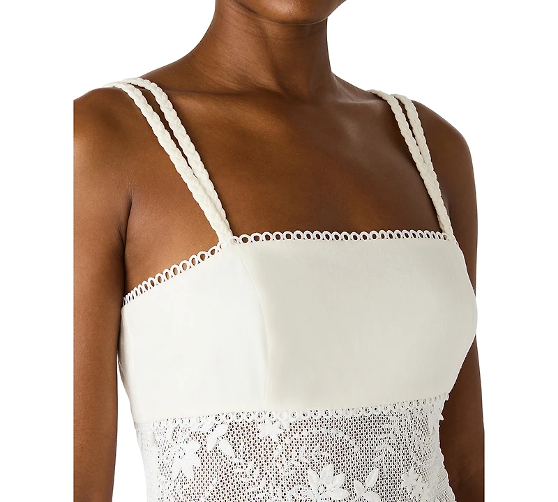 Steve Madden Juniors' Braided Strap Square Neck Midi Dress