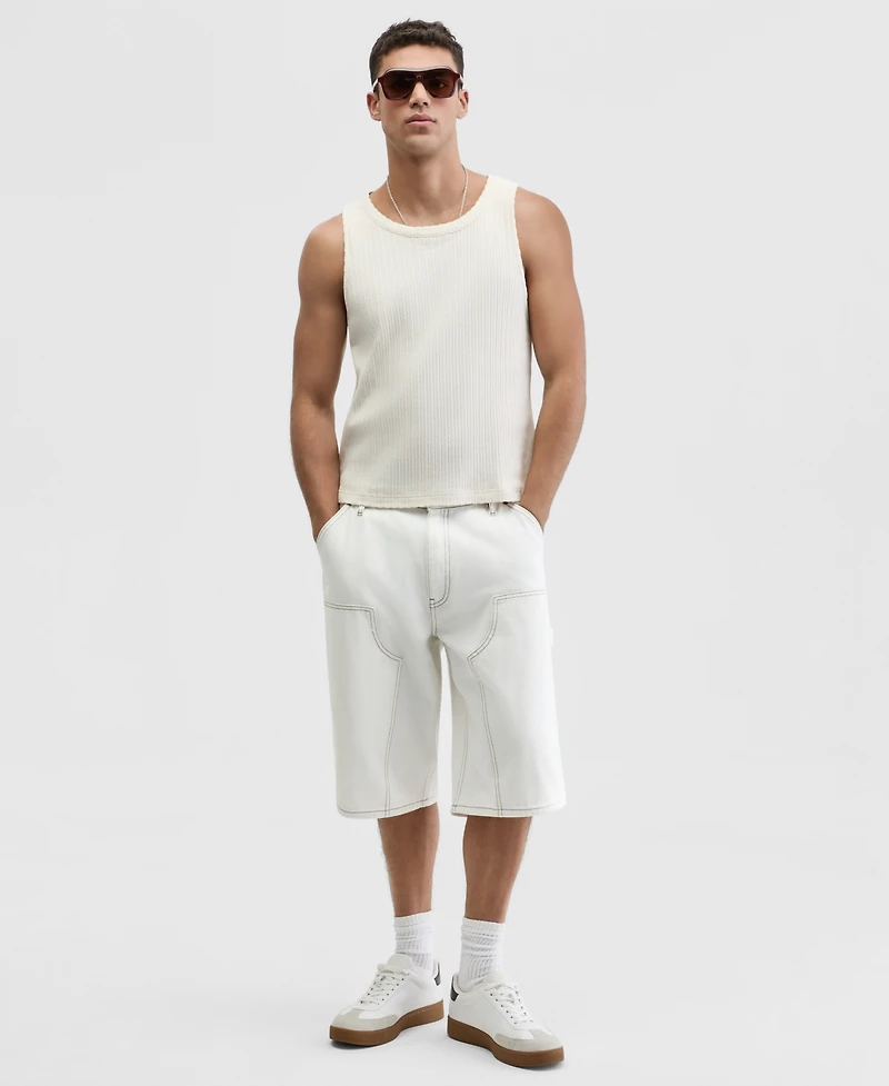Mode of One Men's Cotton Relaxed Ribbed Tank Top, Macy's Exclusive
