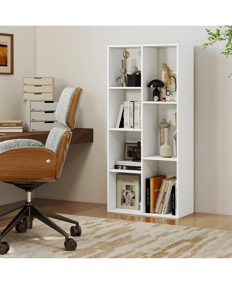Slickblue 7-Compartment Bookshelf Vertical or Horizontal Storage