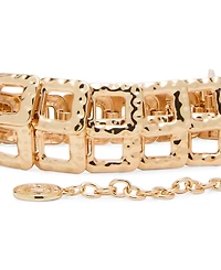 Steve Madden Gold-Tone Hammered Square Link Chain Belt