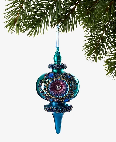Holiday Lane Peacock Beaded Finial Ornament, Macy's Exclusive