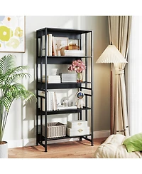 Slickblue 5-Level Bookcase with Adjustable Tilt Storage Shelves