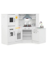 Hongge Kids Corner Pretend Kitchen Playset with Separated Washing Basin