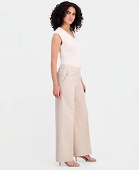 Tahari Asl Women's Pinstripe Wide-Leg Pants