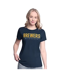 G-iii 4Her by Carl Banks Women's Navy/Gold Milwaukee Brewers Two T-Shirt Combo Pack