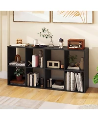 Slickblue 4-Cube Bookcase with Guardrail for Bedroom or Living Room