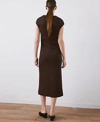 Mango Women's Draped Detail Midi-Dress