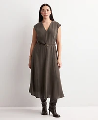 Mango Women's Double-Belted A-Line Dress