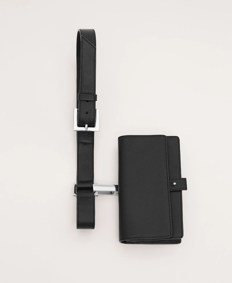 Mango Women's Leather Detachable Coin Purse Belt