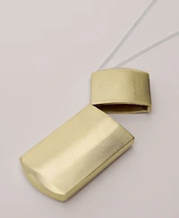 Mango Women's Metallic Locket Pendant Necklace