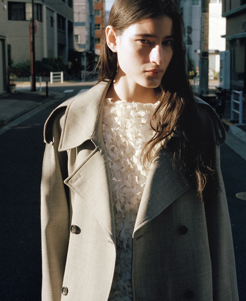 Mango Women's Double-Breasted Wool Trench Coat