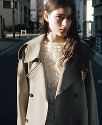 Mango Women's Double-Breasted Wool Trench Coat