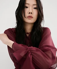 Mango Women's Long Ruffled Dress