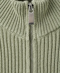 Mango Women's Zip Ribbed Knitted Top