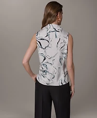 Donna Karan New York Petite Printed Collared Blouse