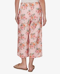 Ruby Rd. Petite Floral Eyelet Pull-On Capri Pants