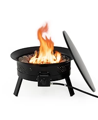 Sugift 24.5 Inch Portable Propane Fire Pit with Carry Strap and Folding Legs