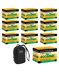 Kodak T-Max 400 Tmy 35mm Black and White Negative Film, Iso 400, 24 Exposure, 10-Pack, Bundle with Alpine 1 Camera Bag