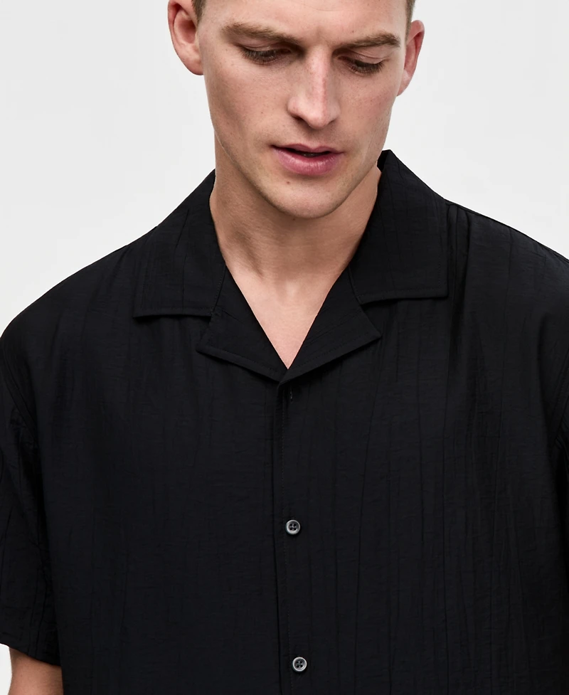 Mode of One Men's Short-Sleeve Relaxed-Fit Crinkled Shirt, Macy's Exclusive