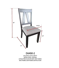 Kings Brand Furniture Set of 2 Dining Chairs